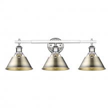  3306-BA3 CH-AB - Orwell CH 3 Light Bath Vanity in Chrome with Aged Brass shades